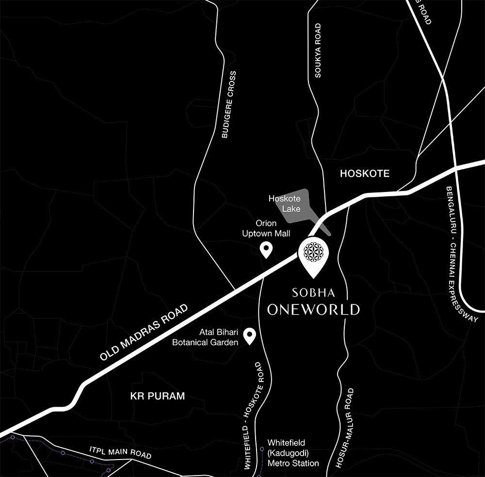 SOBHA OneWorld Greater Whitefield Bengaluru location and nearby landmarks